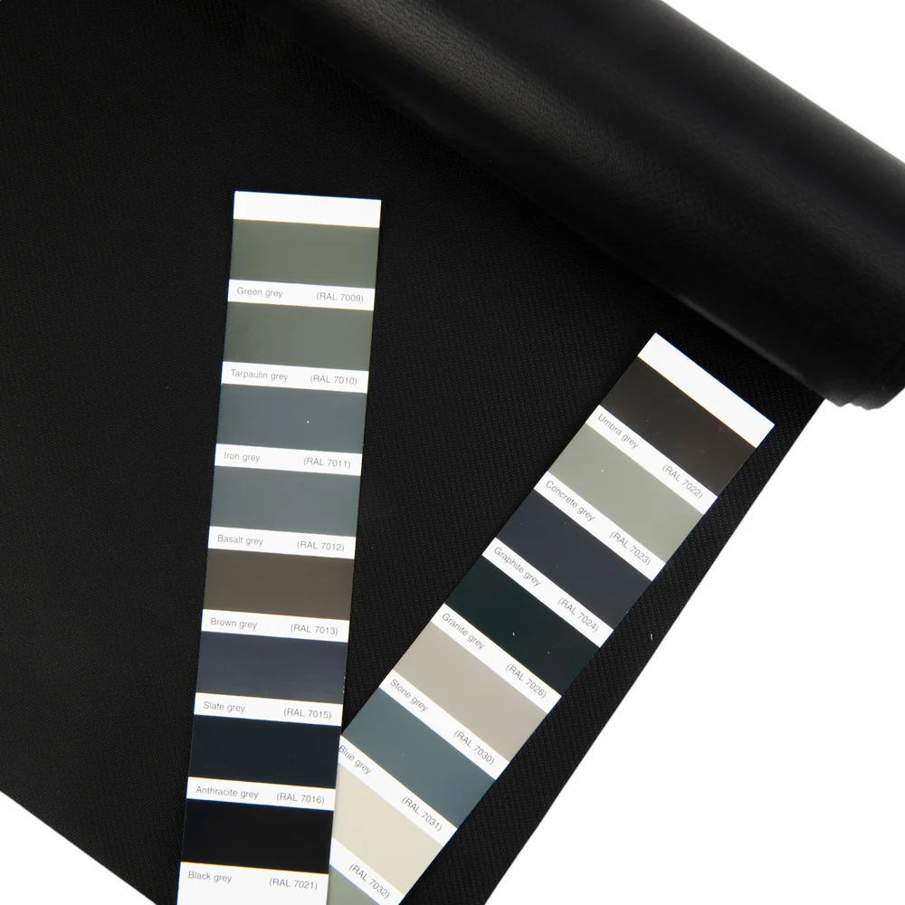 Pvc zeildoek - 650gr Zwart Canvasnerf - per meter of rol