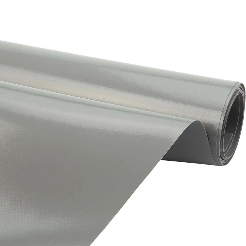 Pvc zeildoek - 650gr Stofgrijs 7037 Glans - per meter of rol