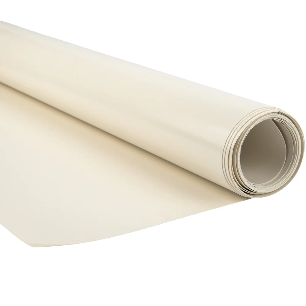 Pvc zeildoek - 650gr Cremewit 9001 Glans - per meter of rol