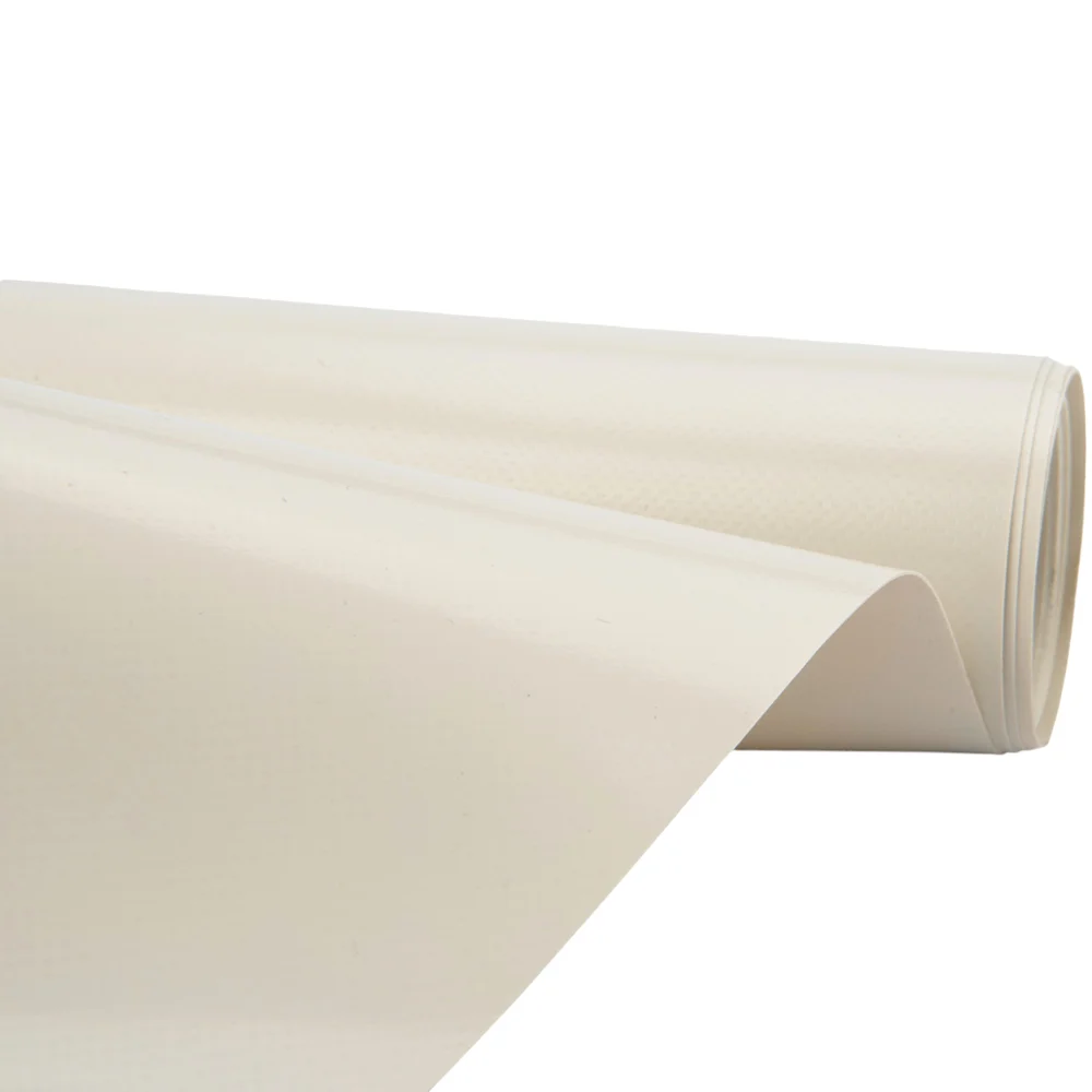 Pvc zeildoek - 650gr Cremewit 9001 Glans - per meter of rol