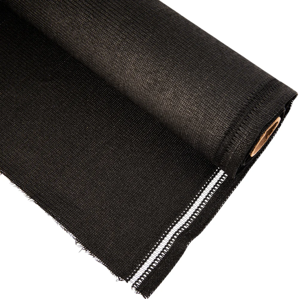 Winddoek op rol 150 cm 180g/m2 zwart fijnmazig