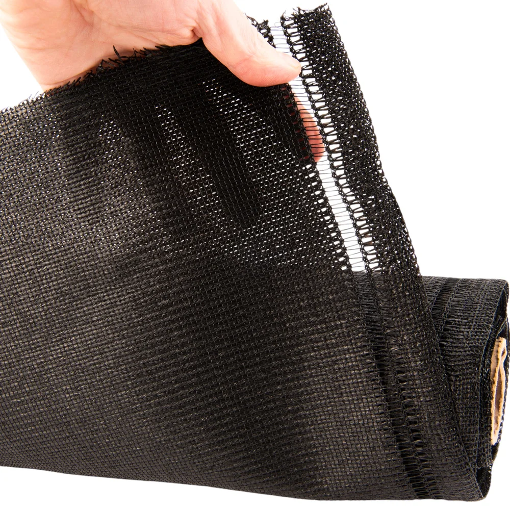 Winddoek op rol 150 cm 180g/m2 zwart fijnmazig