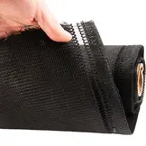 Winddoek op rol 150 cm 180g/m2 zwart fijnmazig