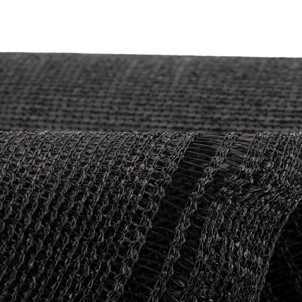 Winddoek op rol 150 cm 180g/m2 zwart fijnmazig