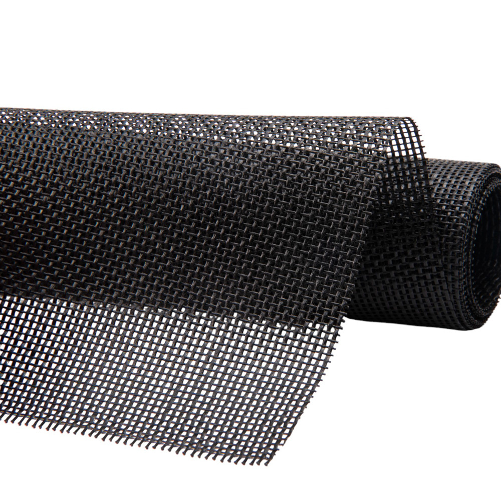 Pvc gaasdoek / meshdoek / gaasnet - 250gr Zwart - 75% windreductie - per meter