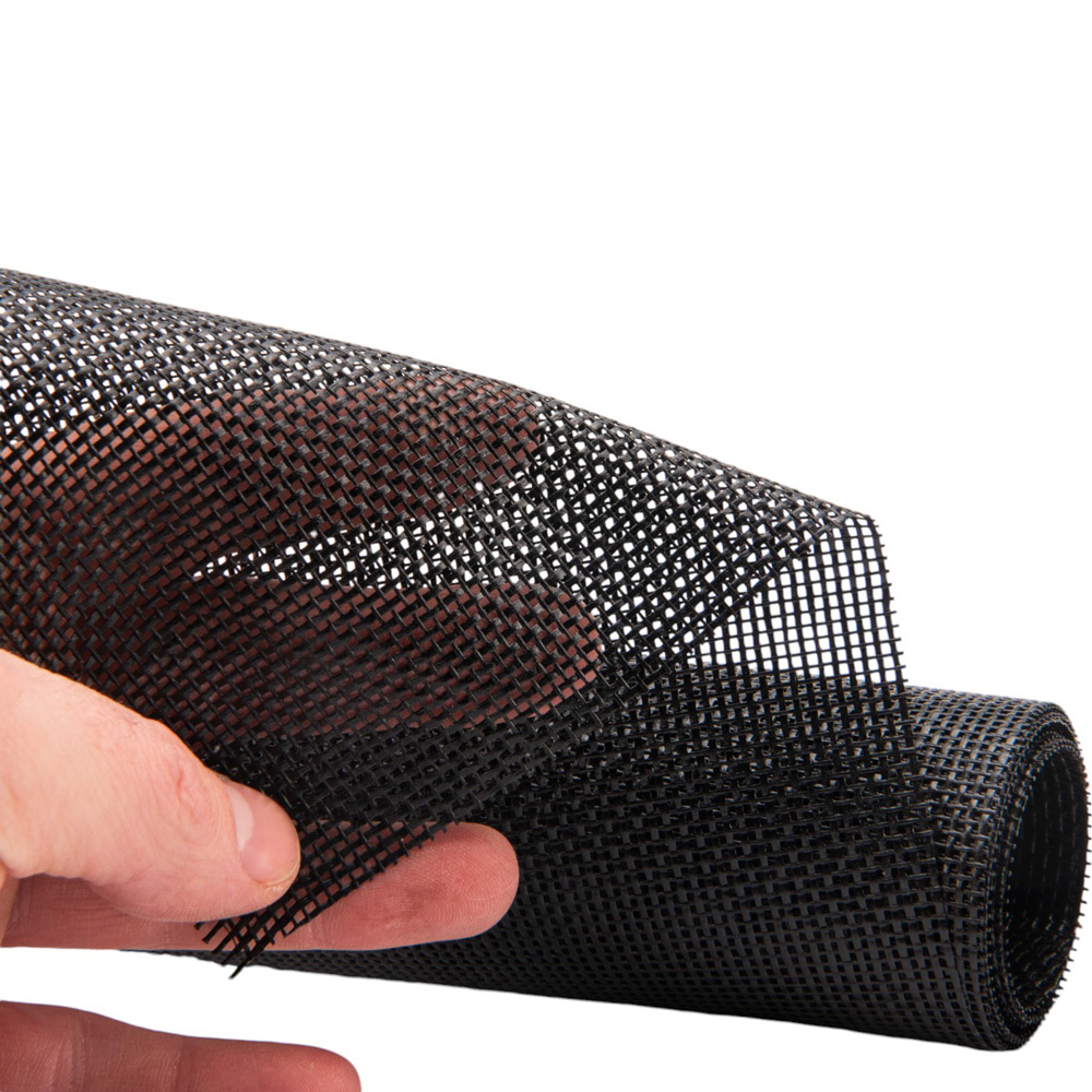 Pvc gaasdoek / meshdoek / gaasnet - 250gr Zwart - 75% windreductie - per meter