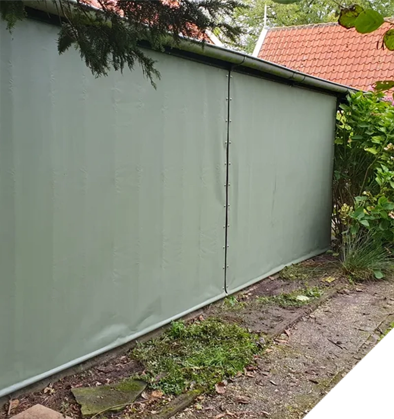 overkapping afschermen met pvc zeil