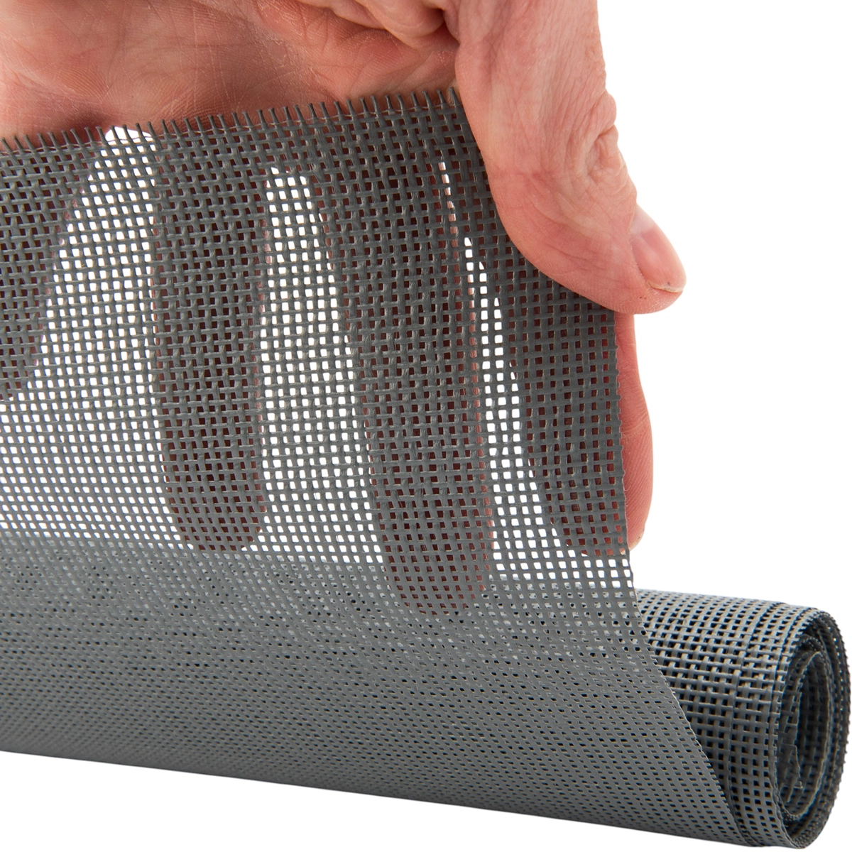 Pvc gaasdoek / meshdoek / gaasnet - 250gr Grijs - 85% windreductie - per meter