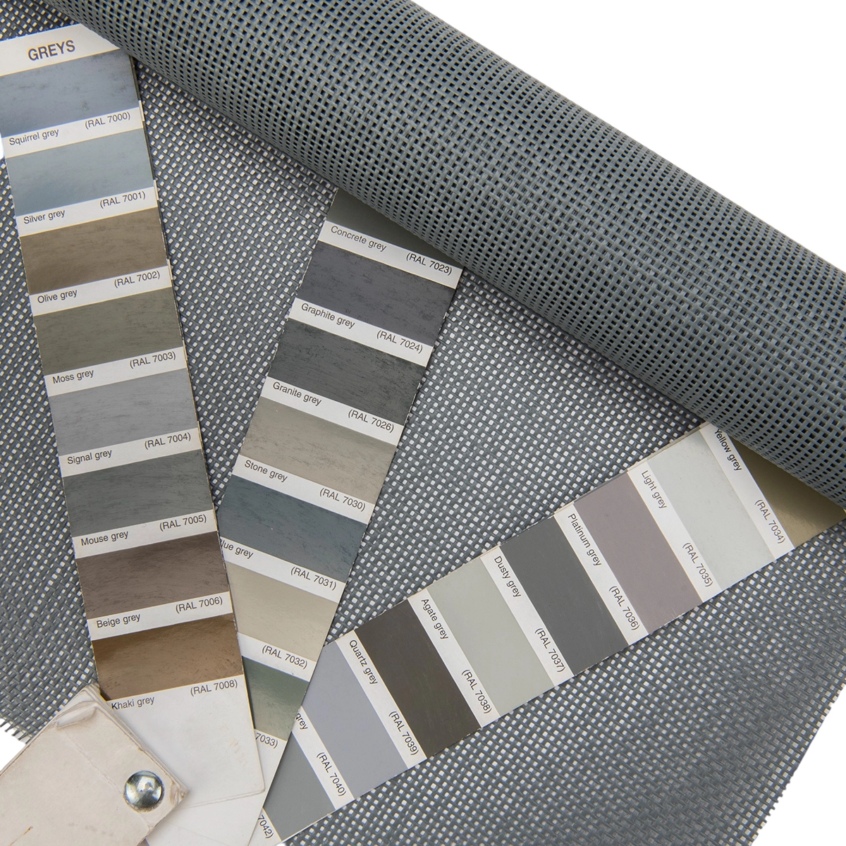 Pvc gaasdoek / meshdoek / gaasnet - 250gr Grijs - 85% windreductie - per meter