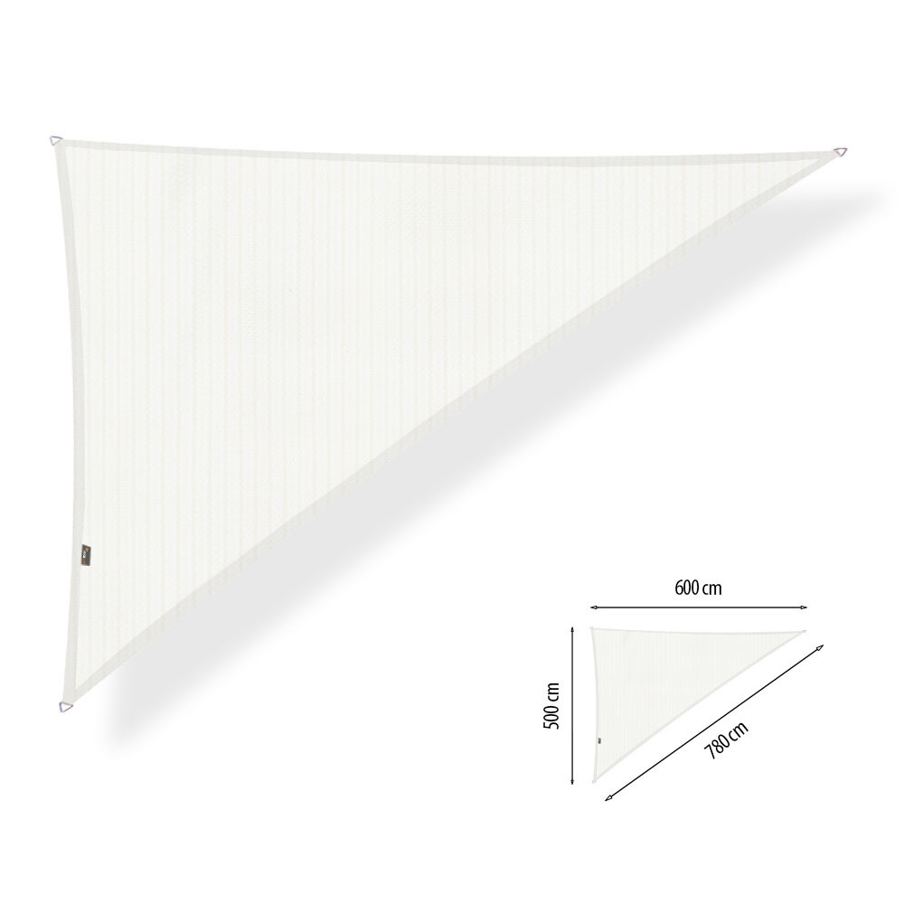 Schaduwdoek 5x6x7,8 driehoek 90 graden Artic White