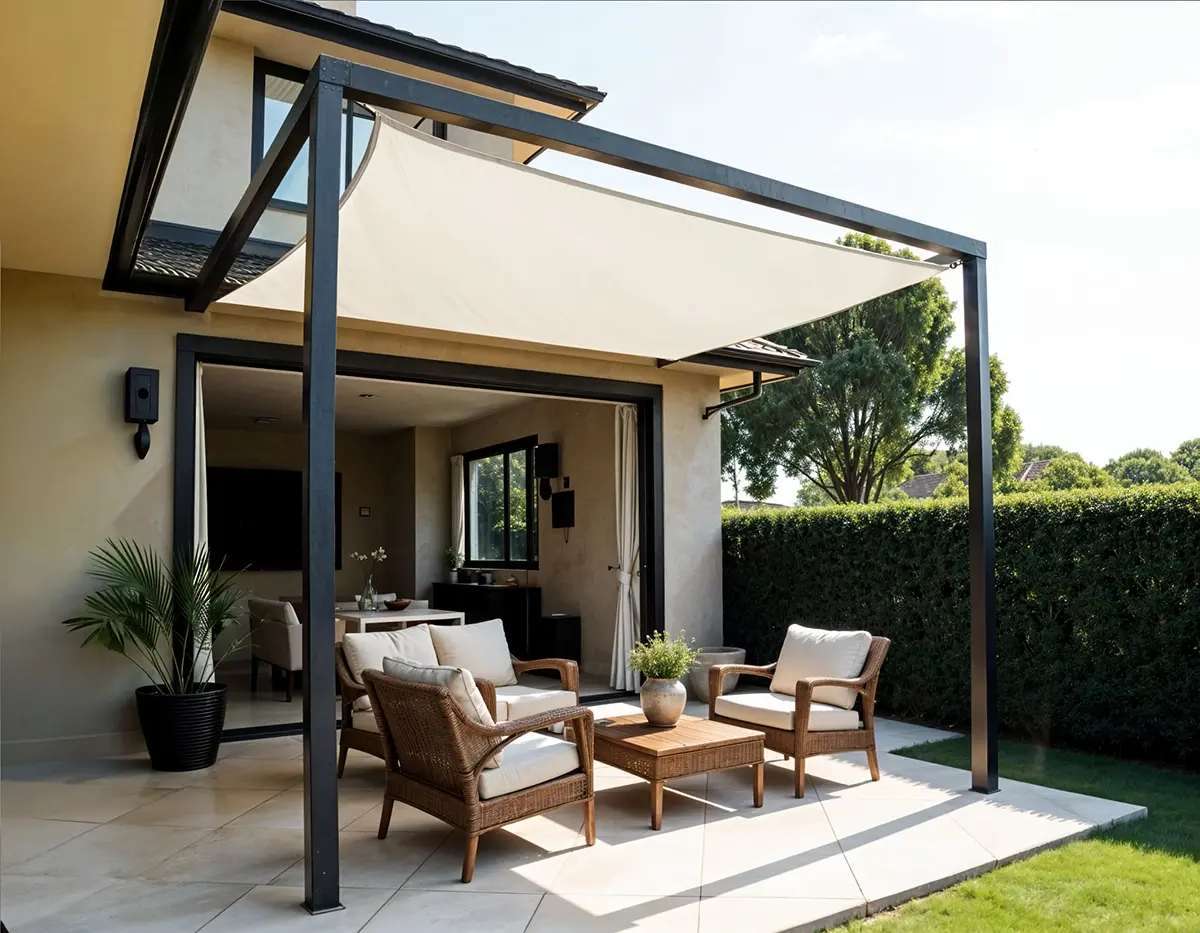 Schaduwdoek 3x4x5 driehoek 90 graden Artic White