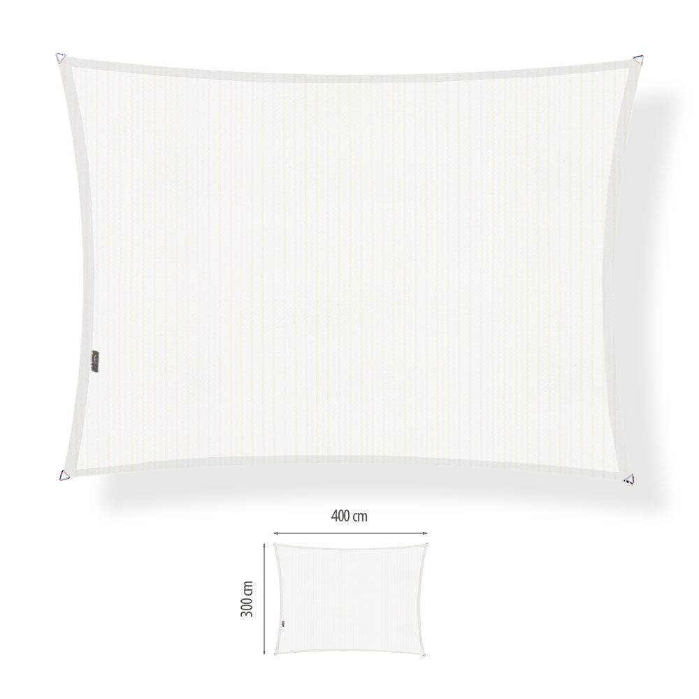 Schaduwdoek 3x4 rechthoek Arctic white