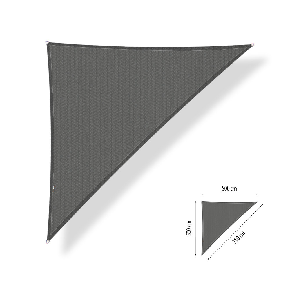 Schaduwdoek 5x5x7,1 driehoek 90 graden Cool grey
