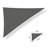 Schaduwdoek 3x4x5 driehoek 90 graden Cool grey