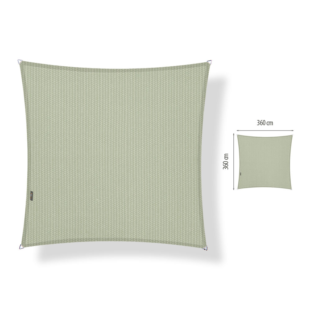 Schaduwdoek vierkant 3,6x3,6 Moonstone green