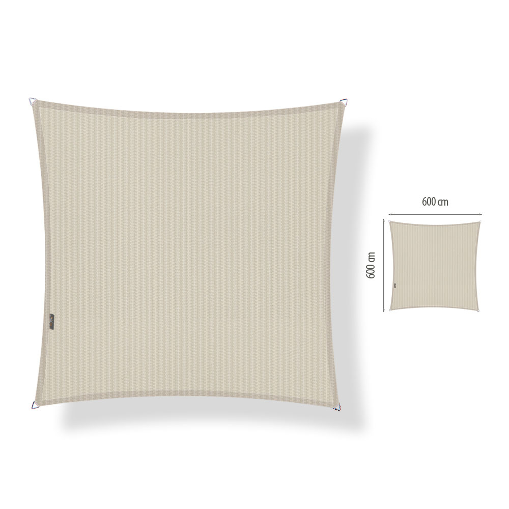 Schaduwdoek vierkant 6x6 Sahara sand