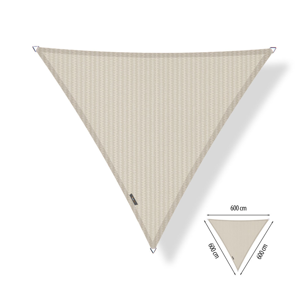 Schaduwdoek driehoek gelijkzijdig 6x6x6 Sahara sand
