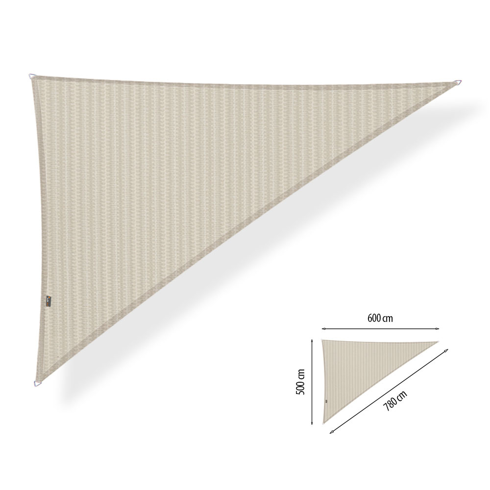 Schaduwdoek driehoek 90 graden 5x6x7,8 Sahara sand