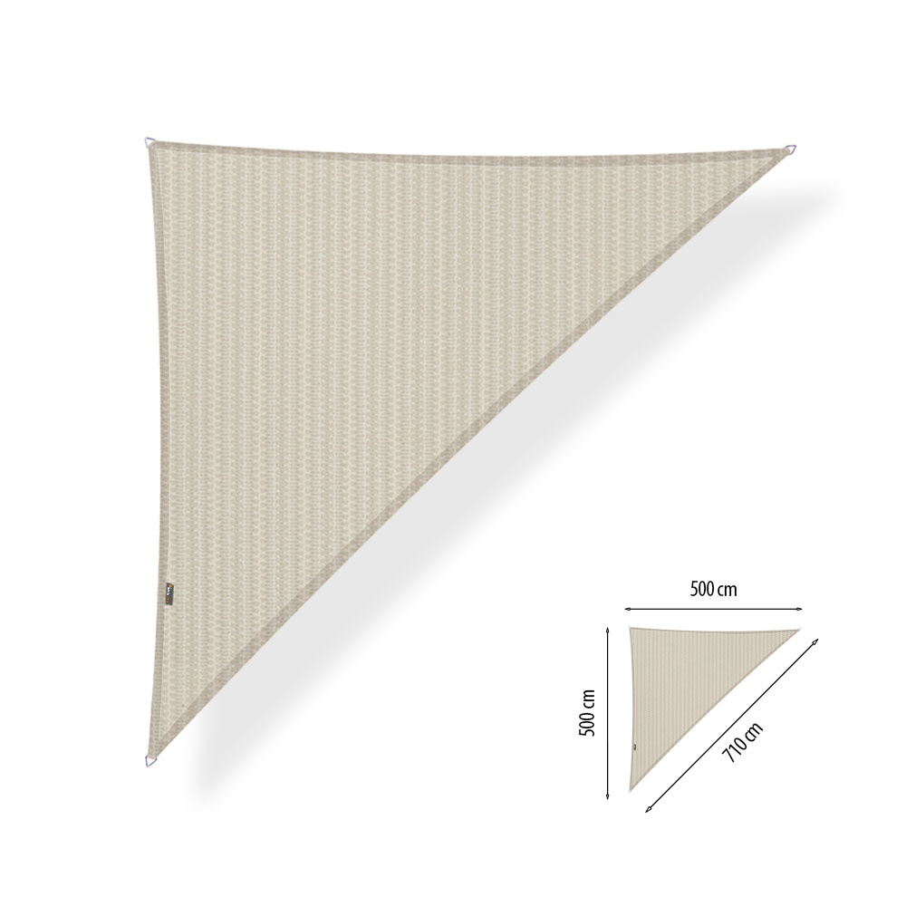 Schaduwdoek driehoek 90 graden 5x5x7,1 Sahara sand