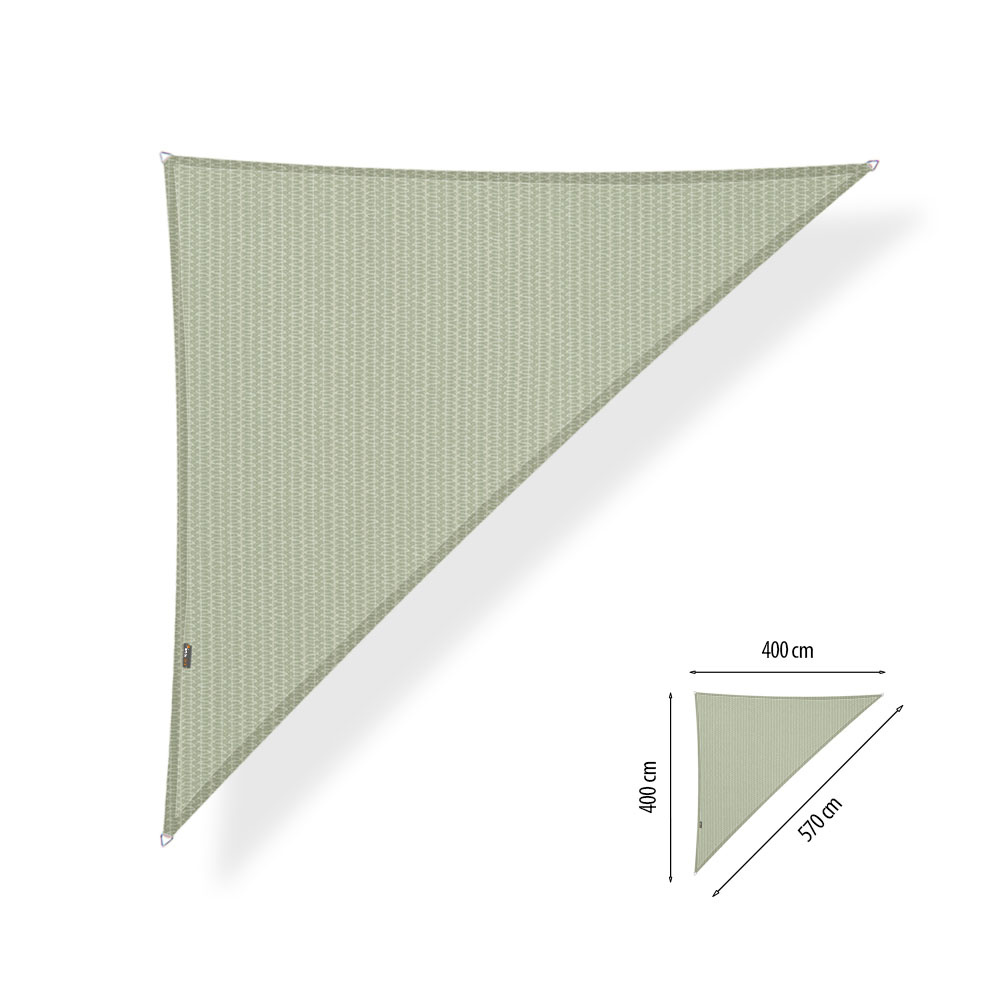 Schaduwdoek driehoek 90 graden 4x4x5,7 Moonstone green
