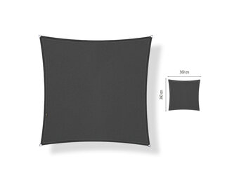 Schaduwdoek 3,6x3,6 vierkant Carbon grey