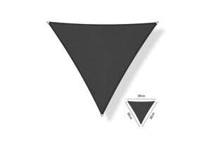 Schaduwdoek 3x3x3 driehoek gelijkzijdig Carbon grey