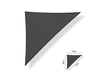 Schaduwdoek 5x5x7,1 driehoek 90 graden Carbon grey