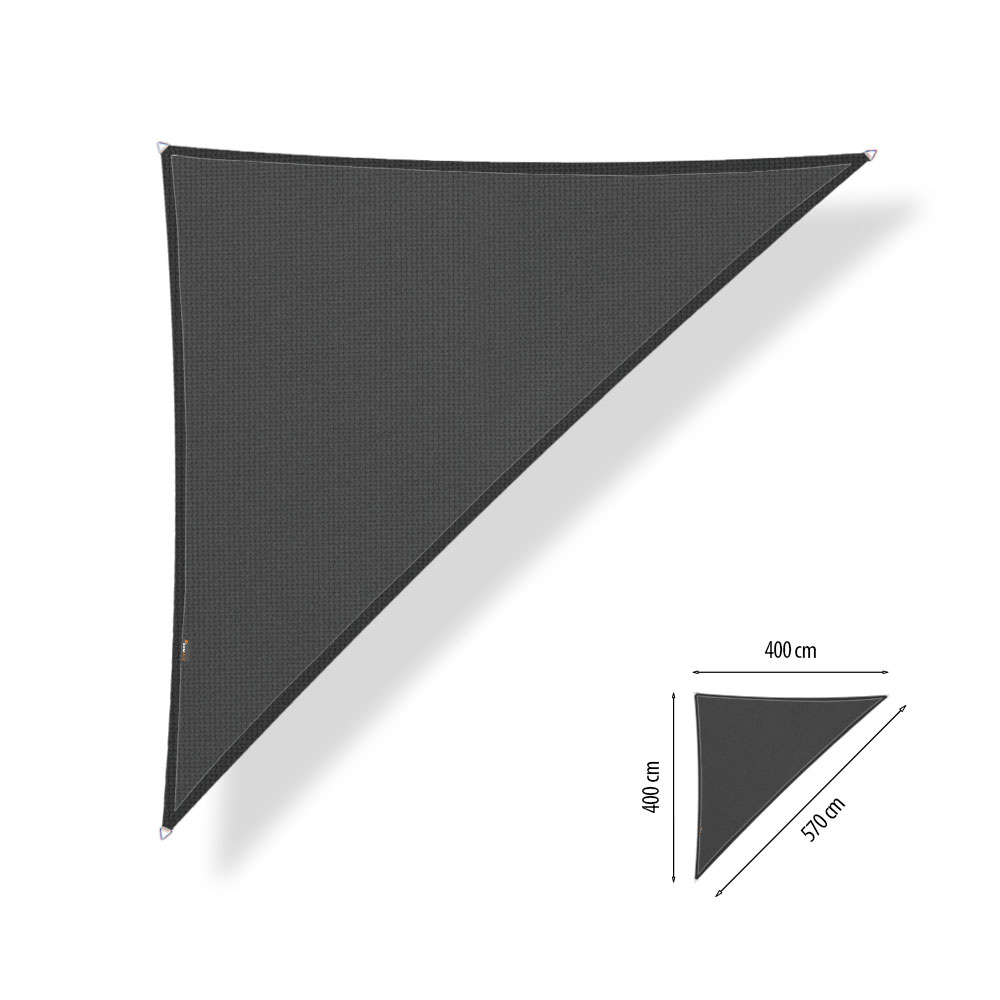 Schaduwdoek driehoek 90 graden 4x4x5,7 Carbon grey