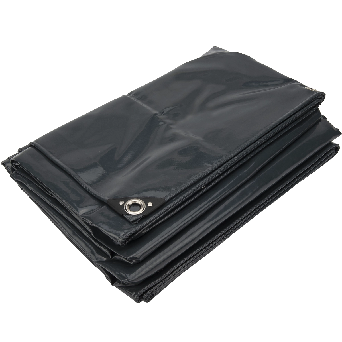 4x6 Afdekzeil PVC 650gr - Antraciet 7016 - zeilringen iedere 50cm