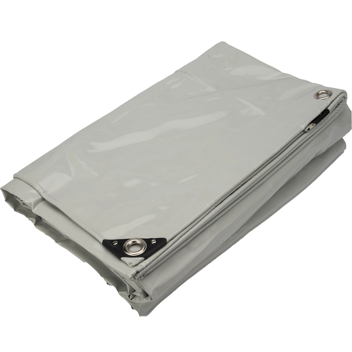 8x12 Afdekzeil PVC 650gr - Lichtgrijs 7035 - zeilringen iedere 50cm