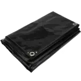 6x10 Afdekzeil PVC 650gr - Gitzwart 9005 - zeilringen iedere 50cm