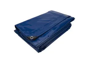4x6 Blauw 650gr PVC afdekzeil met zeilringen