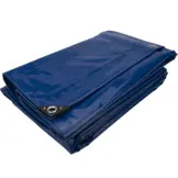 8x10 Blauw 650gr PVC afdekzeil met 18mm zeilringen (nestels, ringogen)