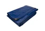 3x4 Blauw 650gr PVC afdekzeil met zeilringen