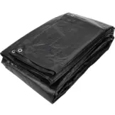 6x8 zwart 170gr afdekzeil met zeilringen - bouwzeil