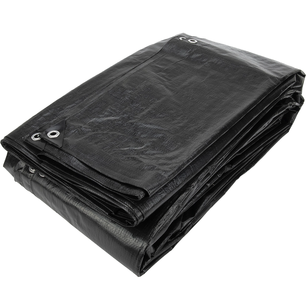 Afdekzeil 5x6 zwart 170gr PE - Bouwzeil met zeilringen iedere 50cm