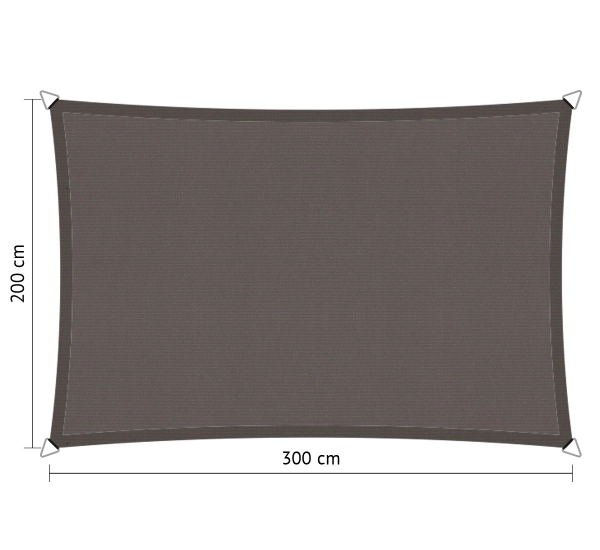 Schaduwdoek waterdicht 3x4 rechthoek Grey
