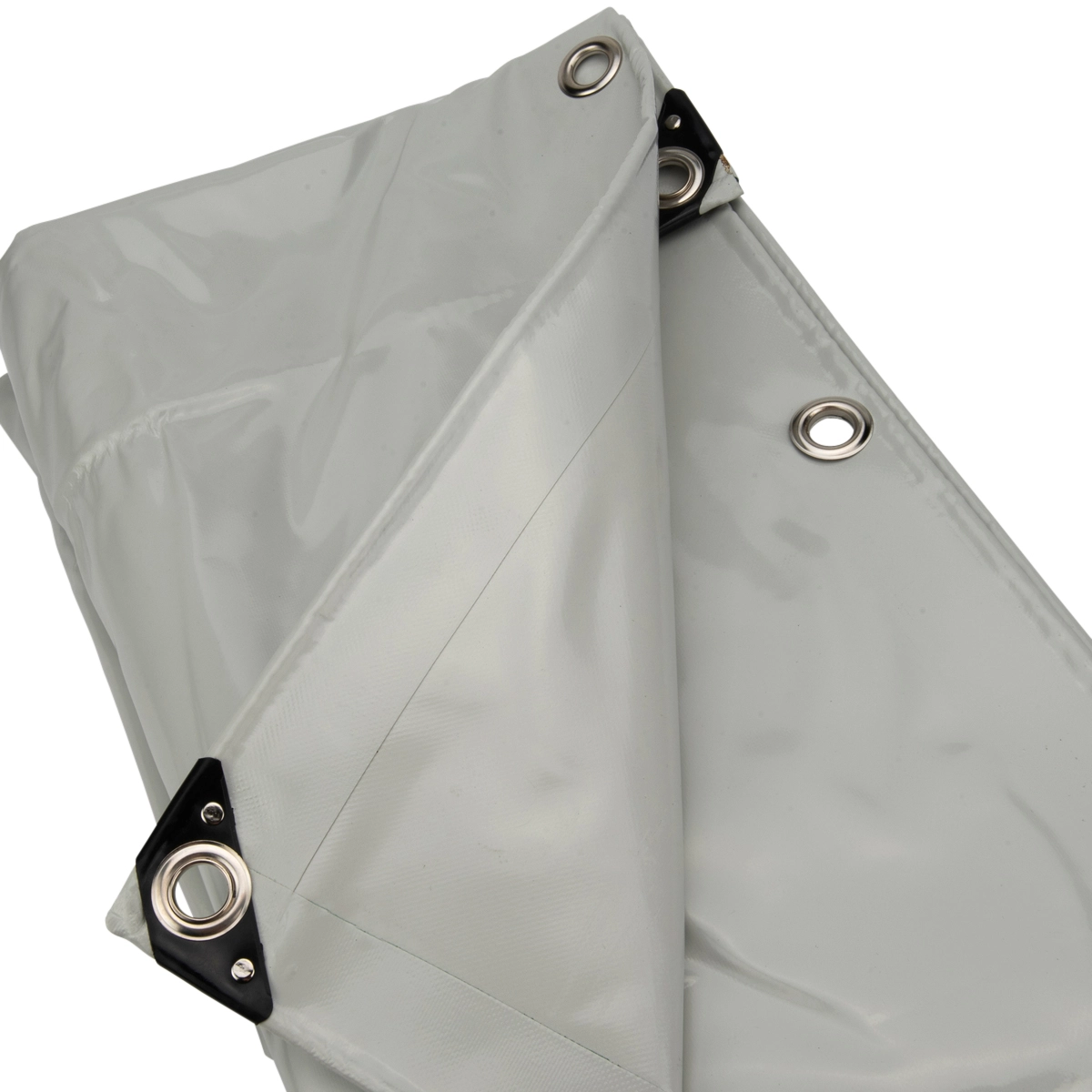 4x6 Afdekzeil PVC 650gr - Lichtgrijs 7035 - zeilringen iedere 50cm