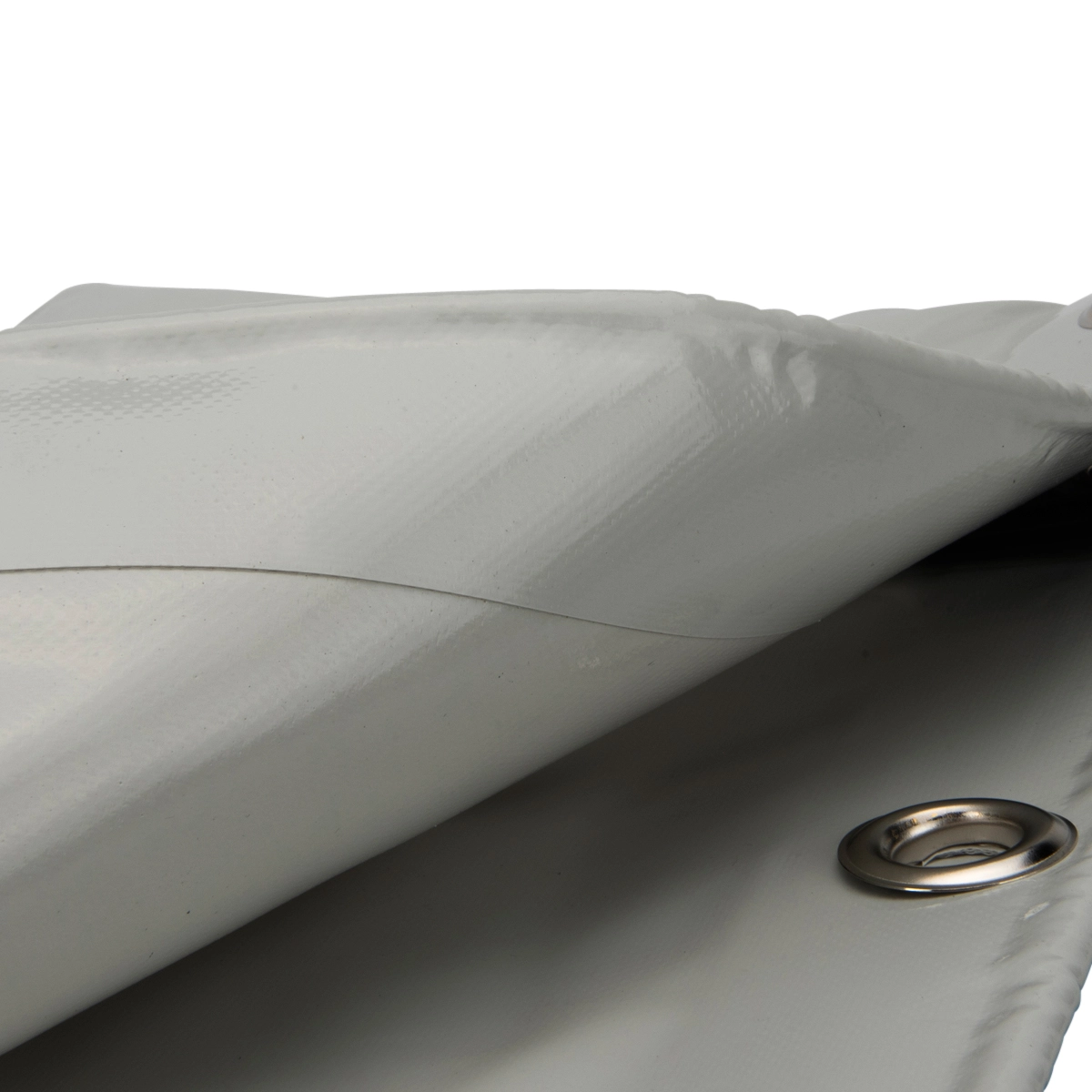 5x8 Afdekzeil PVC 650gr - Lichtgrijs 7035 - zeilringen iedere 50cm