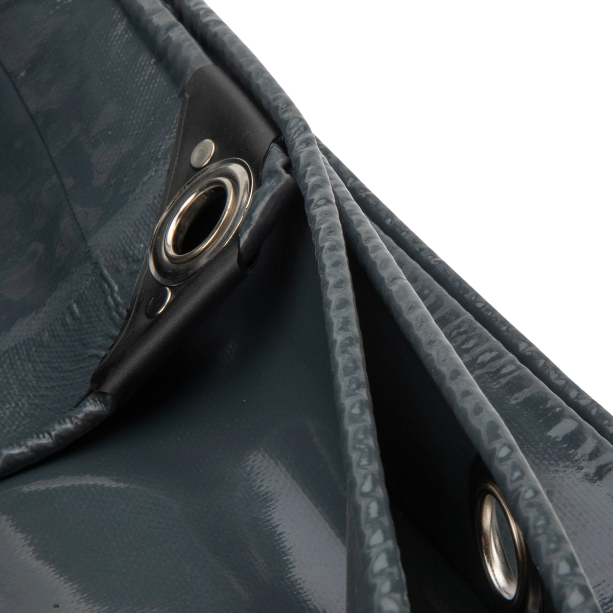 6x12 Afdekzeil PVC 450gr - Antraciet 7016 - zeilringen iedere 50cm