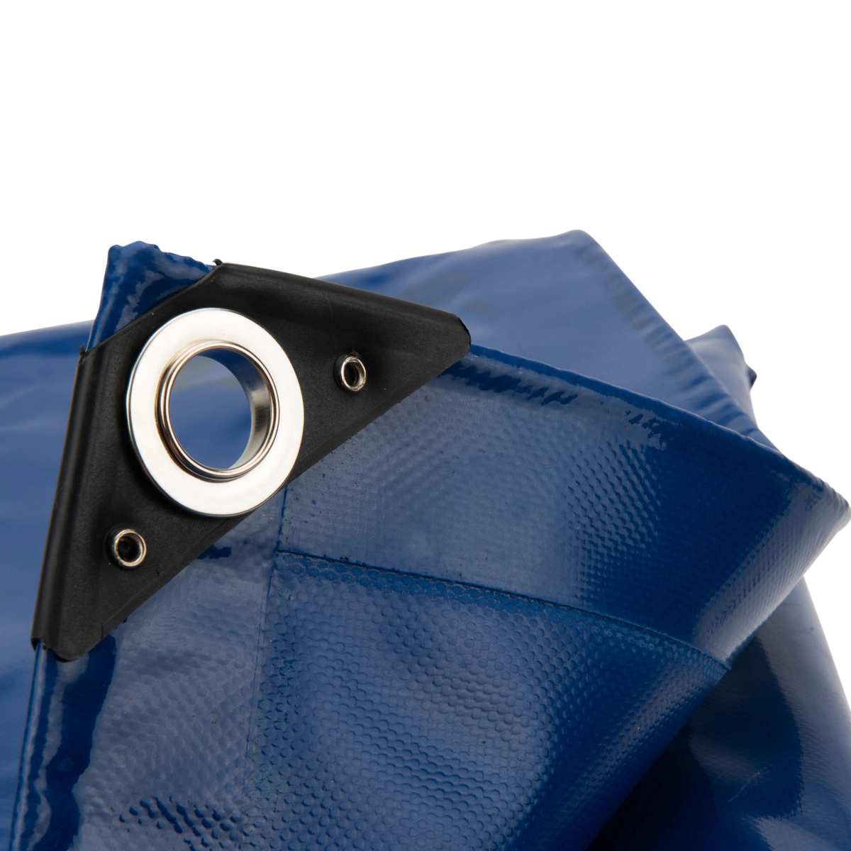 5x6 Blauw 650gr PVC afdekzeil met 18mm zeilringen (nestels, ringogen)