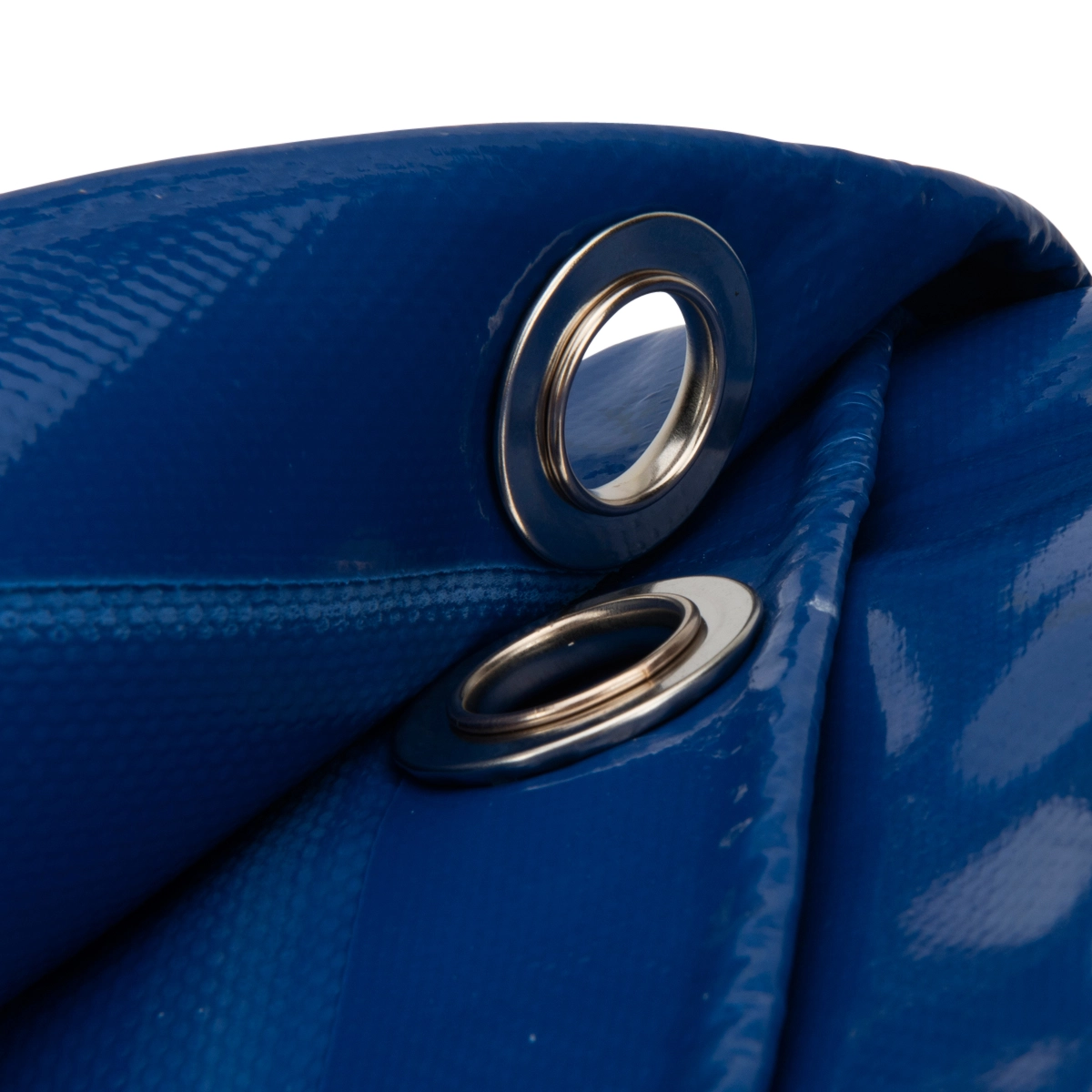 4x8 Blauw 650gr PVC afdekzeil met 18mm zeilringen (nestels, ringogen)