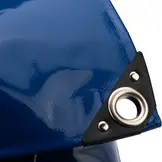6x10 Blauw 650gr PVC afdekzeil met 18mm zeilringen (nestels, ringogen)