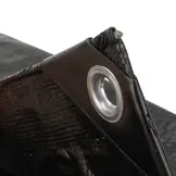 Afdekzeil 6x10 zwart 170gr PE - Bouwzeil met zeilringen iedere 50cm