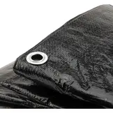 Afdekzeil 4x8 zwart 170gr PE - Bouwzeil met zeilringen iedere 50cm