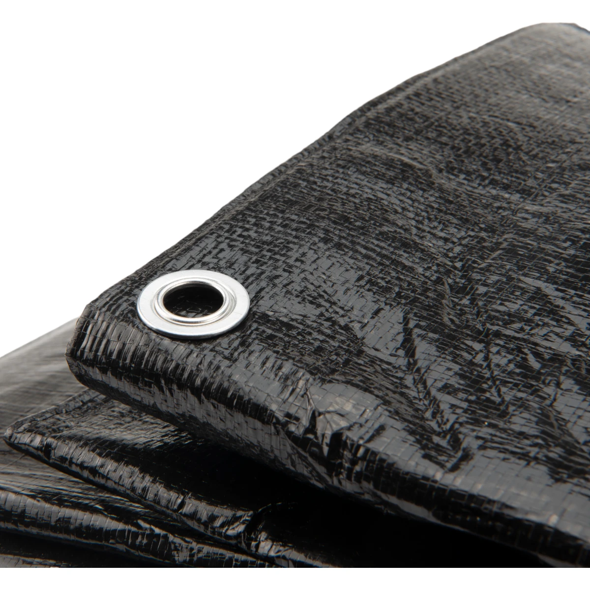 Afdekzeil 4x8 zwart 170gr PE - Bouwzeil met zeilringen iedere 50cm