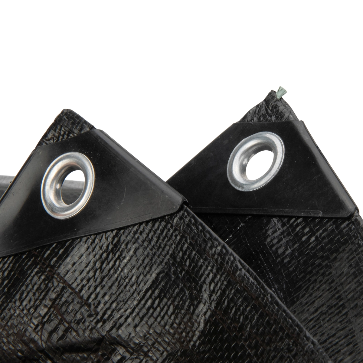 6x8 zwart 150gr afdekzeil met zeilringen - bouwzeil