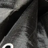 4x6 zwart 170gr afdekzeil met zeilringen - bouwzeil