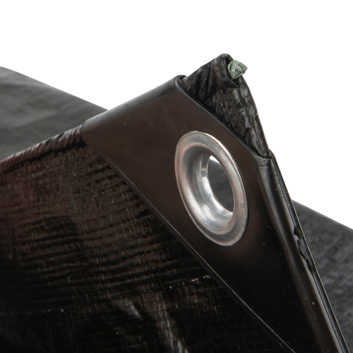 3x4 zwart 150gr afdekzeil met zeilringen - bouwzeil