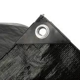 3x4 zwart 170gr afdekzeil met zeilringen - bouwzeil